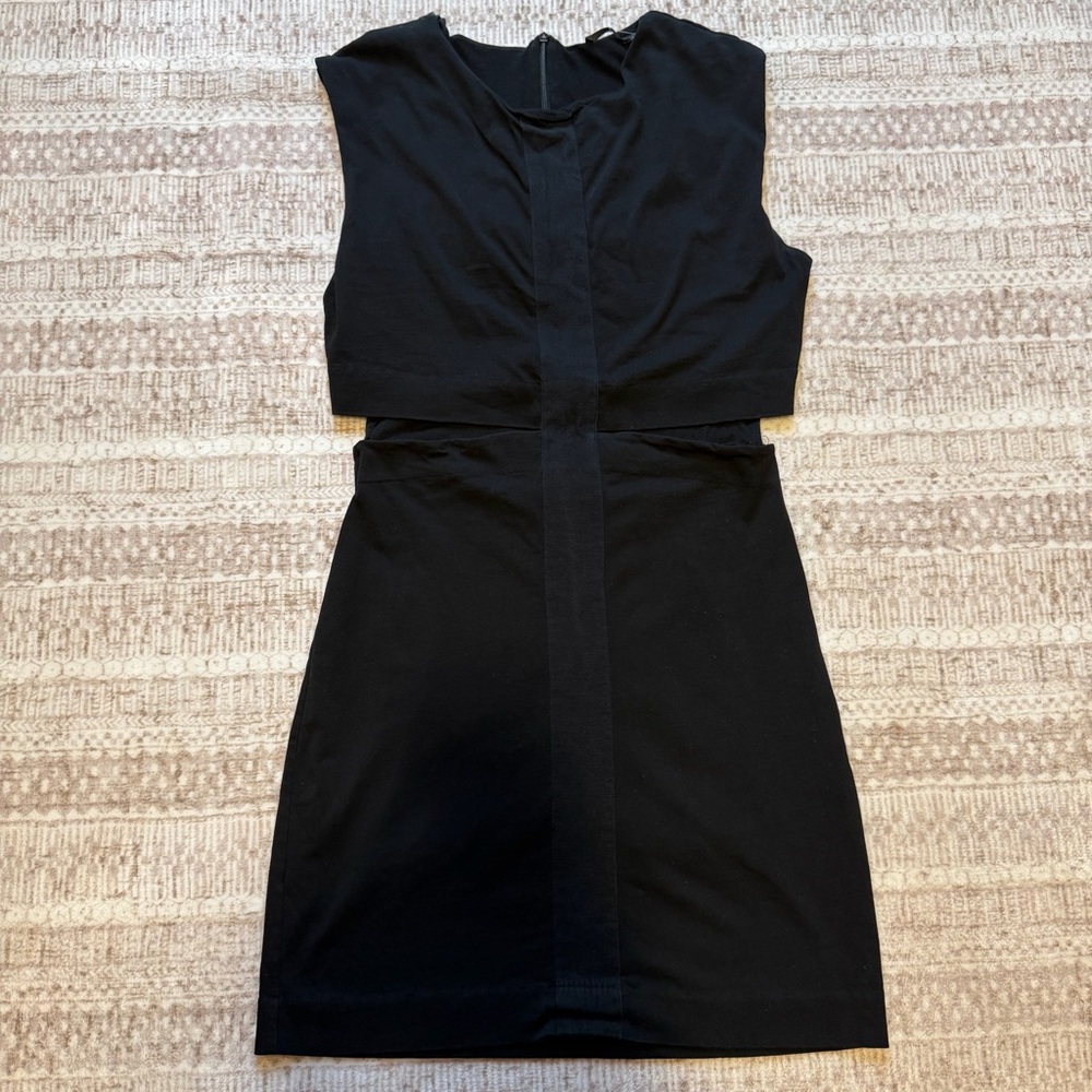 COS 100% Cotton Black Cut Out Mini Dress Size S